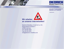 Tablet Screenshot of diedrich-metallbau.de